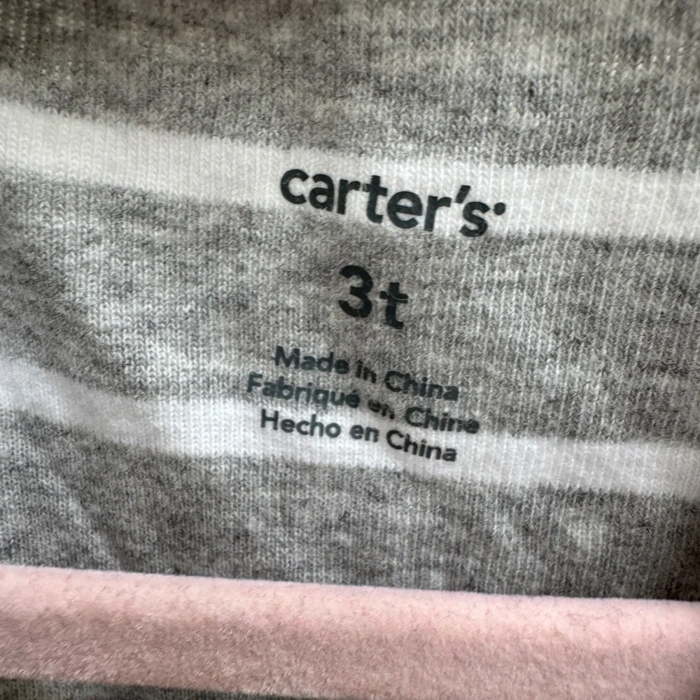 Carter's 3T Girls Gray and White Striped Tank Top Sleeveless Dress